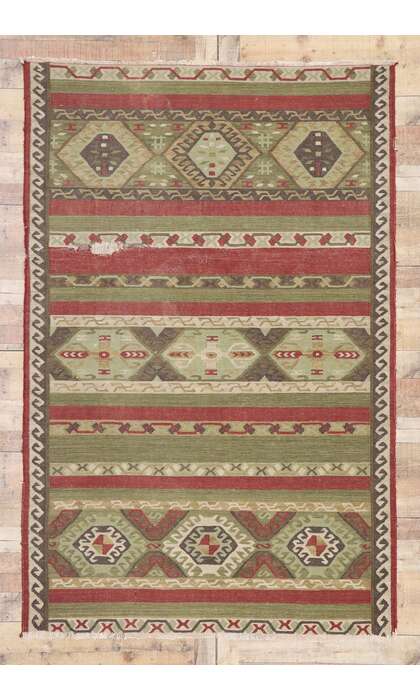 5 x 8 Vintage Persian Shiraz Kilim Rug 77482