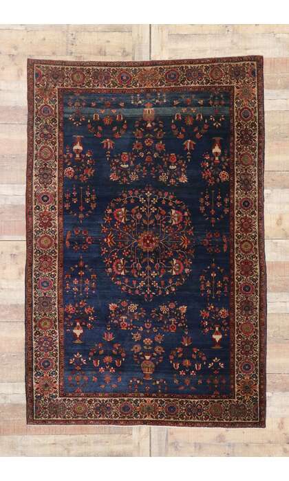 4 x 7 Antique Persian Sarouk Farahan Rug 77799