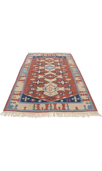 4 x 6 Vintage Persian Shiraz Kilim Rug 77800