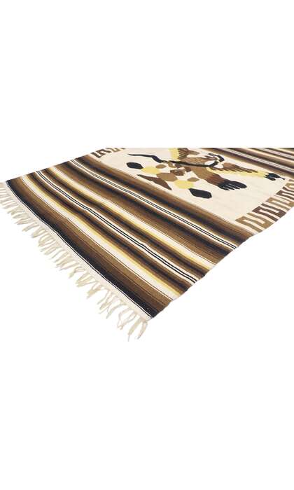 4 x 7 Vintage Mexican Zapotec Kilim Rug 77802