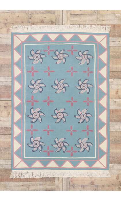 4 x 6 Vintage Romanian Kilim Rug 77805