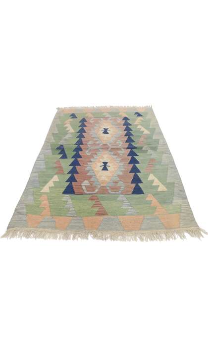 4 x 6 Vintage Persian Shiraz Kilim Rug 77806