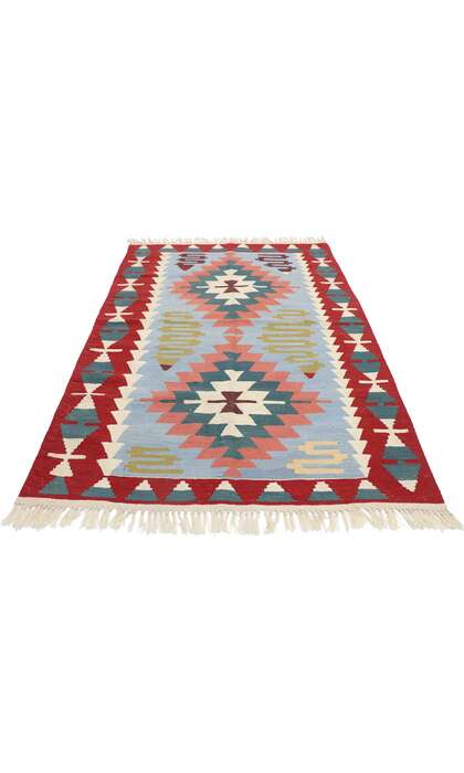 4 x 6 Vintage Persian Shiraz Kilim Rug 77807