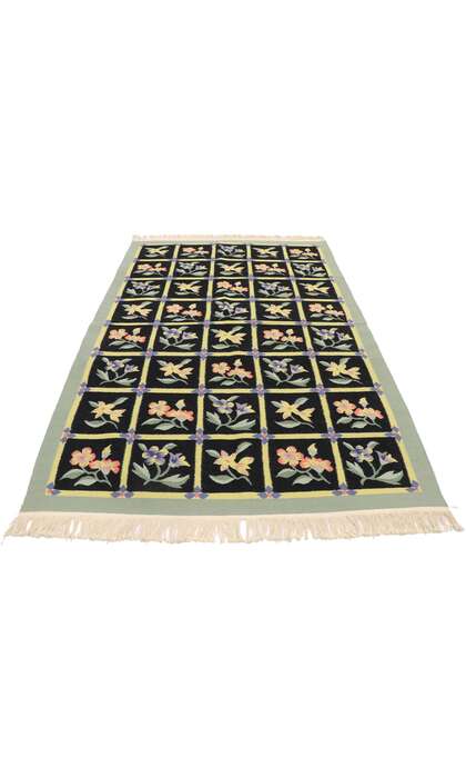 4 x 6 Vintage Floral Kilim Rug 77809
