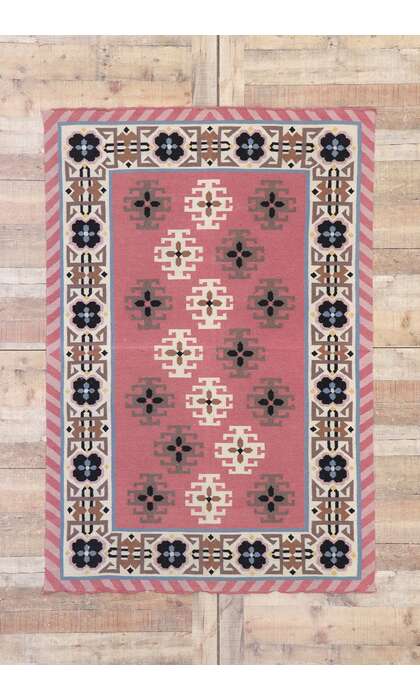 4 x 6 Vintage Romanian Kilim Rug 77811