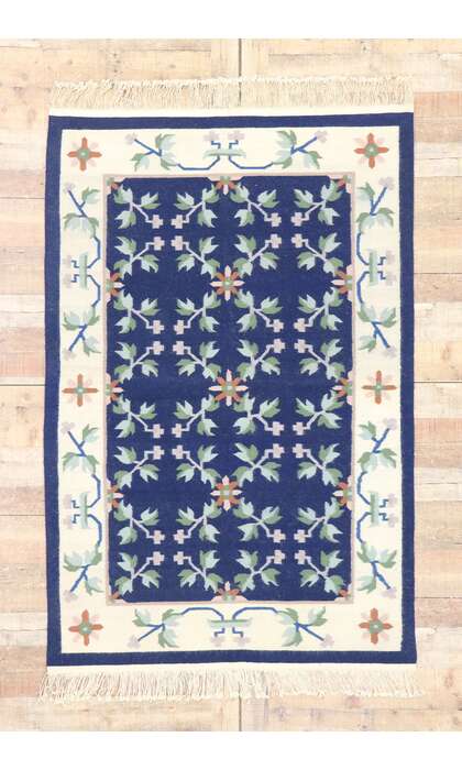 4 x 6 Vintage Floral Kilim Rug 77815