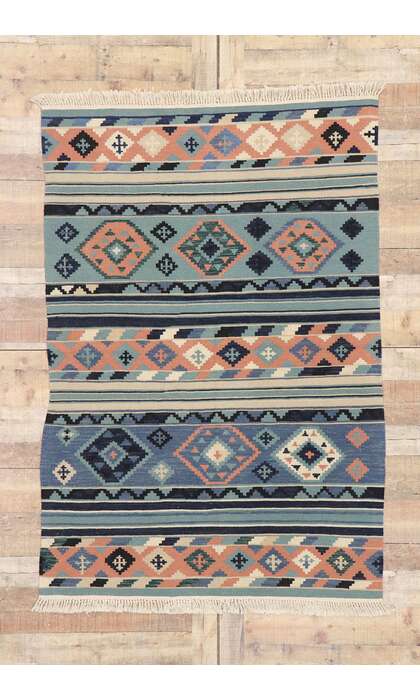 4 x 6 Vintage Persian Shiraz Kilim Rug 77816