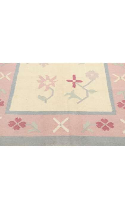 4 x 6 Vintage Floral Dhurrie Rug 77817