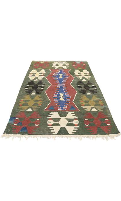 4 x 6 Vintage Persian Shiraz Kilim Rug 77821