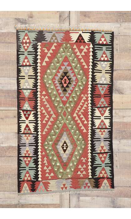 3 x 5 Vintage Persian Shiraz Kilim Rug 77832