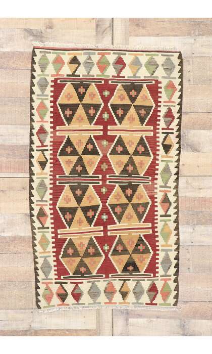 3 x 5 Vintage Persian Shiraz Kilim Rug 77835