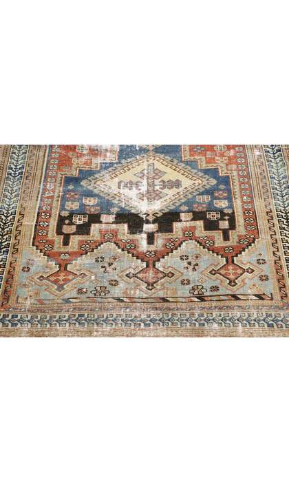 4 x 5 Distressed Antique Persian Shiraz Rug 60897