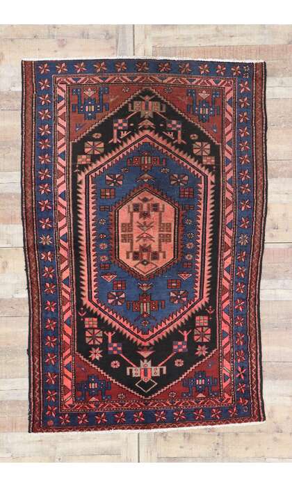4 x 7 Vintage Persian Hamadan Rug 77671