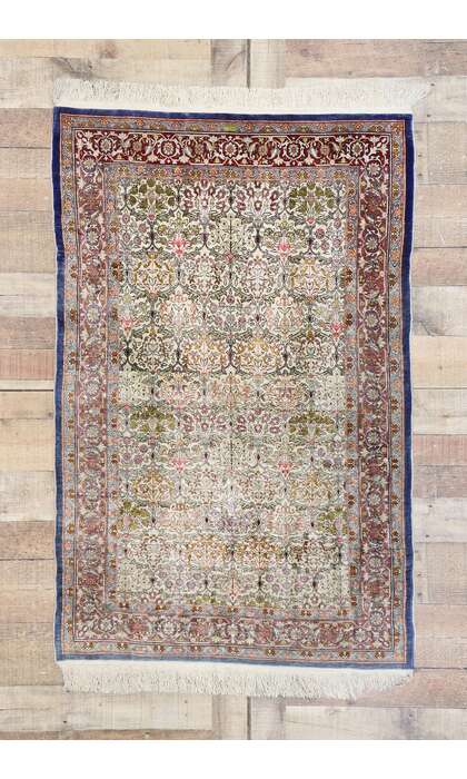 3 x 5 Vintage Turkish Silk Hereke Rug 77795