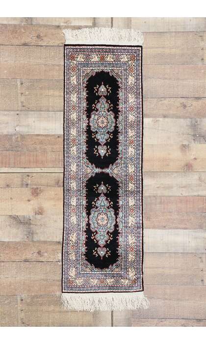 1 x 4 Vintage Turkish Silk Hereke Rug 77797