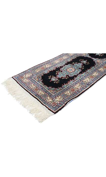 1 x 4 Vintage Turkish Silk Hereke Rug 77797