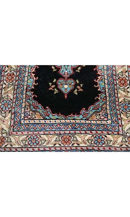 1 x 4 Vintage Turkish Silk Hereke Rug 77797
