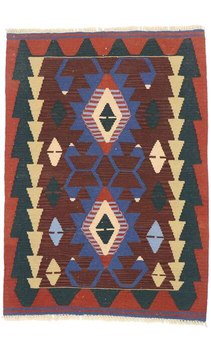 3 x 4 Vintage Persian Shiraz Kilim Rug 77838