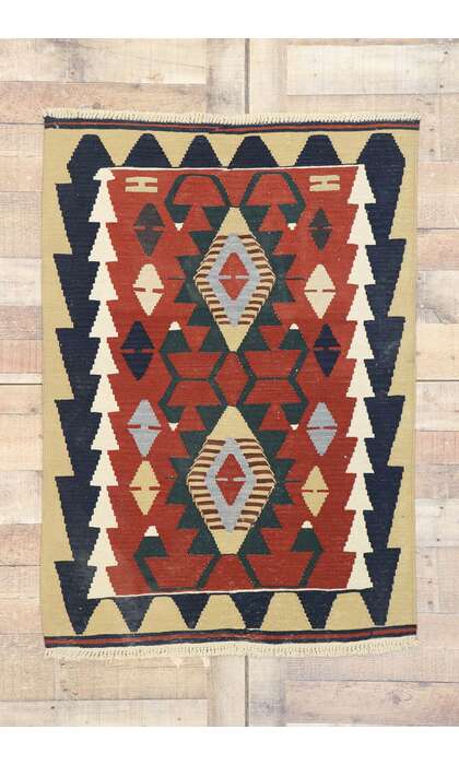 3 x 4 Vintage Persian Shiraz Kilim Rug 77839