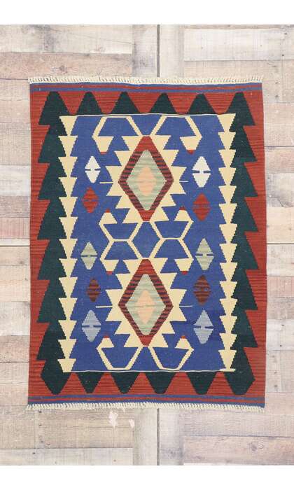 3 x 4 Vintage Persian Shiraz Kilim Rug 77841