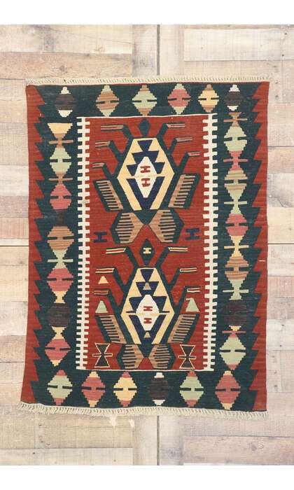 3 x 4 Vintage Persian Shiraz Kilim Rug 77843