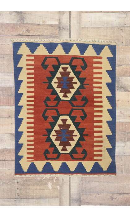 3 x 4 Vintage Persian Shiraz Kilim Rug 77844