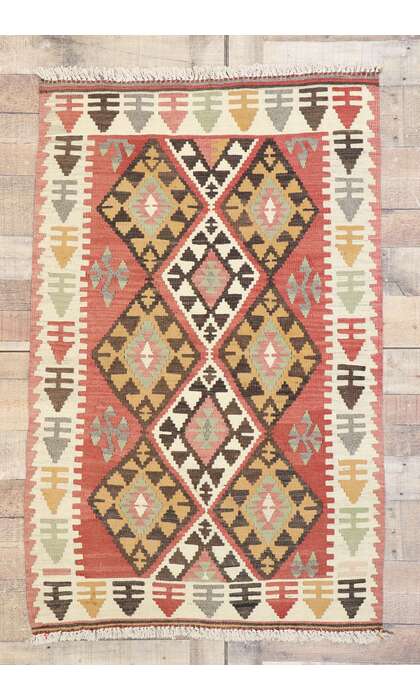 3 x 5 Vintage Persian Shiraz Kilim Rug 77847