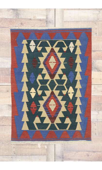 3 x 4 Vintage Persian Shiraz Kilim Rug 77848