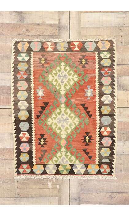 3 x 4 Vintage Persian Shiraz Kilim Rug 77850
