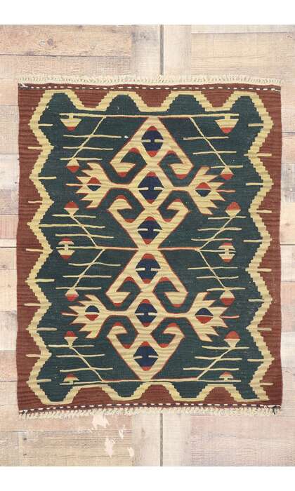 3 x 4 Vintage Persian Shiraz Kilim Rug 77851