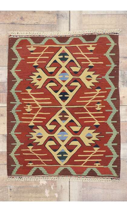 3 x 4 Vintage Persian Shiraz Kilim Rug 77853
