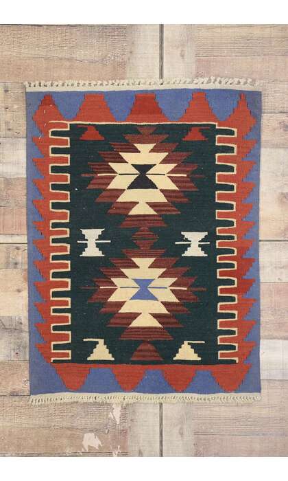 2 x 3 Vintage Persian Shiraz Kilim Rug 77857