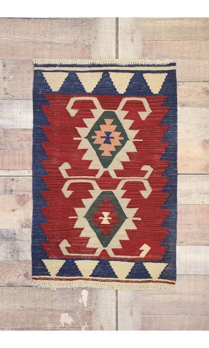 2 x 3 Vintage Persian Shiraz Kilim Rug 77858