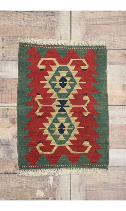 2 x 3 Vintage Persian Shiraz Kilim Rug 77860