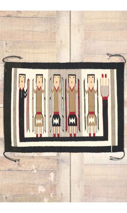 2 x 3 Vintage Navajo Yeibichai Kilim Rug 77871