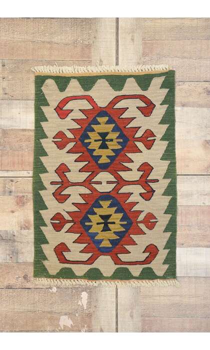 2 x 3 Vintage Persian Shiraz Kilim Rug 77875