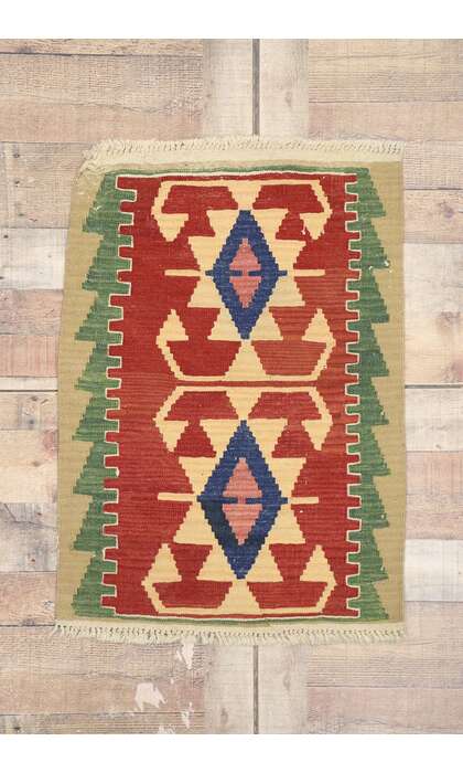 2 x 3 Vintage Persian Shiraz Kilim Rug 77877