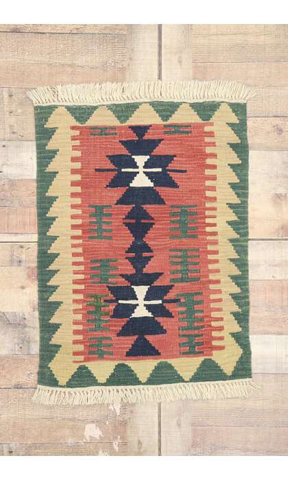 2 x 3 Vintage Persian Shiraz Kilim Rug 77878