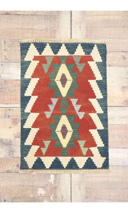 2 x 3 Vintage Persian Shiraz Kilim Rug 77879