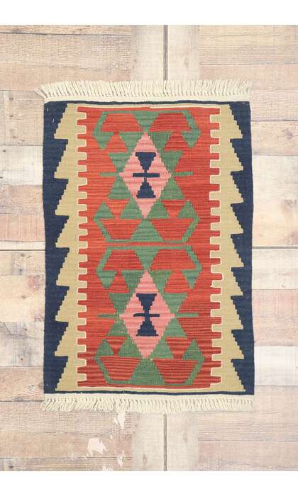 2 x 3 Vintage Persian Shiraz Kilim Rug 77880