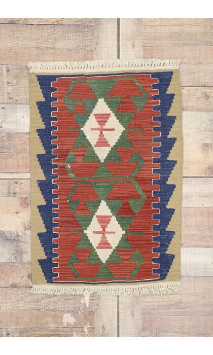 2 x 3 Vintage Persian Shiraz Kilim Rug 77881