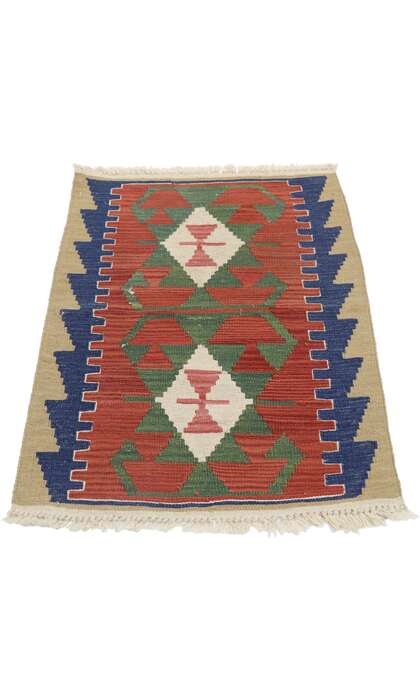 2 x 3 Vintage Persian Shiraz Kilim Rug 77881