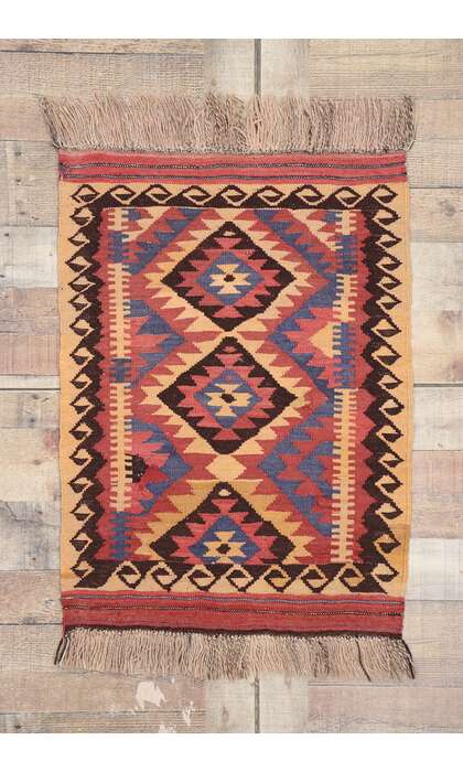 2 x 3 Vintage Afghan Maimana Kilim Rug 77882