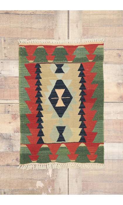 2 x 3 Vintage Persian Shiraz Kilim Rug 77884