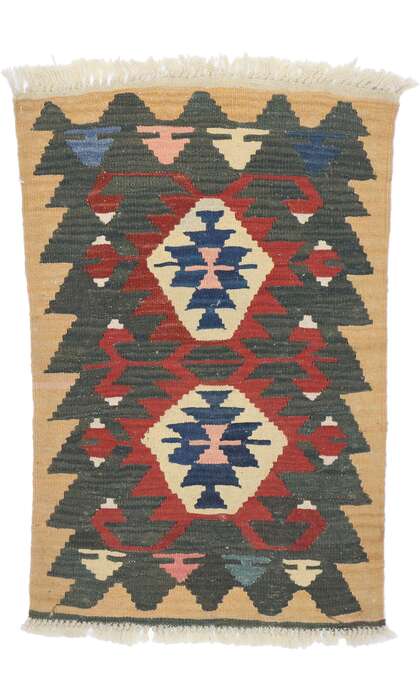 2 x 3 Vintage Persian Shiraz Kilim Rug 77886