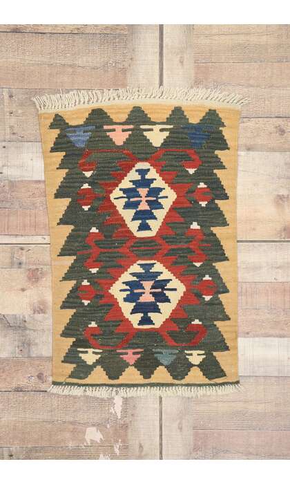 2 x 3 Vintage Persian Shiraz Kilim Rug 77886