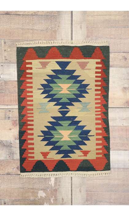 2 x 3 Vintage Persian Shiraz Kilim Rug 77888