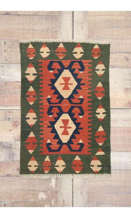 2 x 3 Vintage Persian Shiraz Kilim Rug 77889