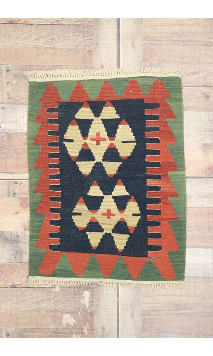 2 x 3 Vintage Persian Shiraz Kilim Rug 77891