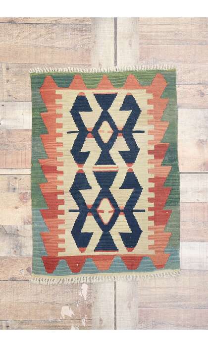 2 x 3 Vintage Persian Shiraz Kilim Rug 77893